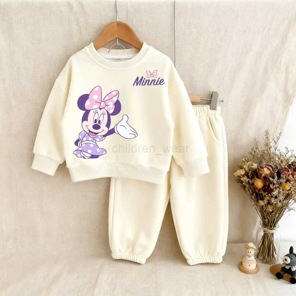 Disney Baby Kids Cartoon Sweatshirt Suit Donald Duck Minnie Mouse Daisy Duck Design For Small Infant Garment 2 Piece Tracksuit H251022