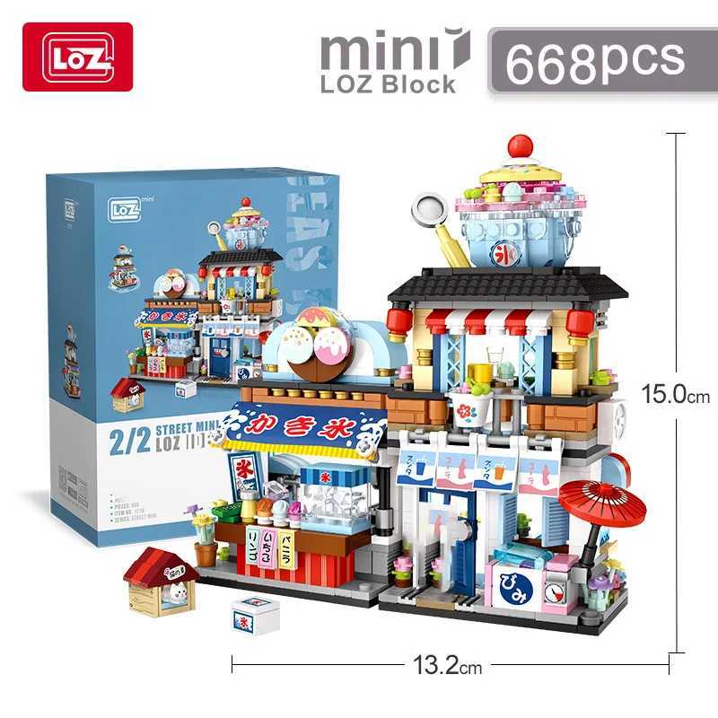 LOZ Street View folding series Takoyaki Shop Shaved Ice Shop Aquatic building models assembled childrens building blocks toys J251022