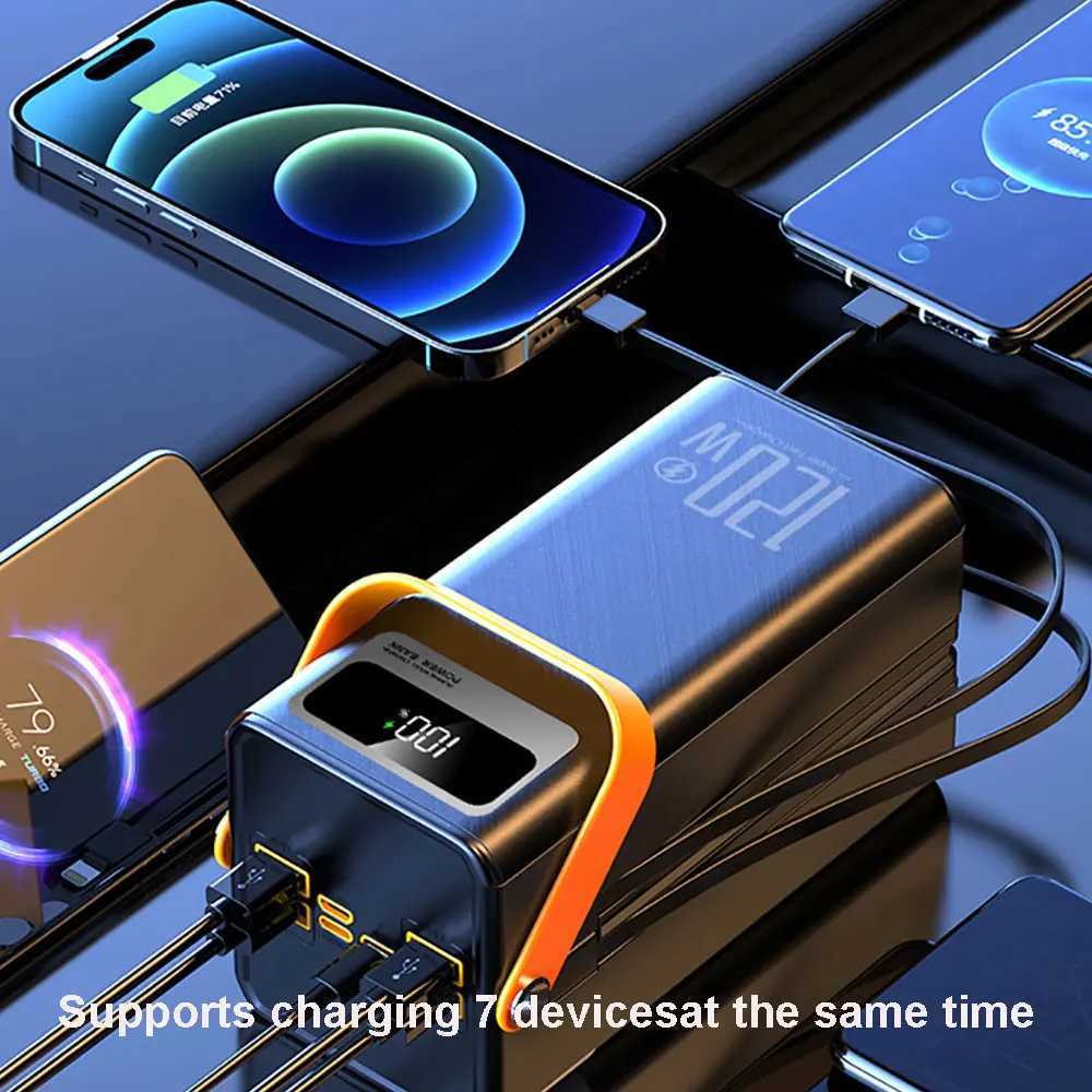 100000mAh Large Capacity Power Bank 225W Fast Charging with Cable Powerful External Battery for IPhone J251114