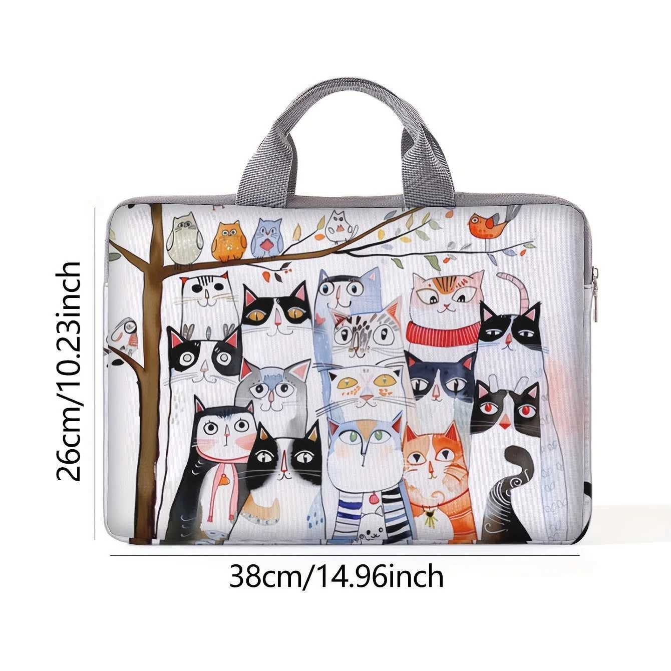 1piece set laptop bag with cat pattern printed on it briefcase suitable for 14 inch laptops fixed laptop bag W251022