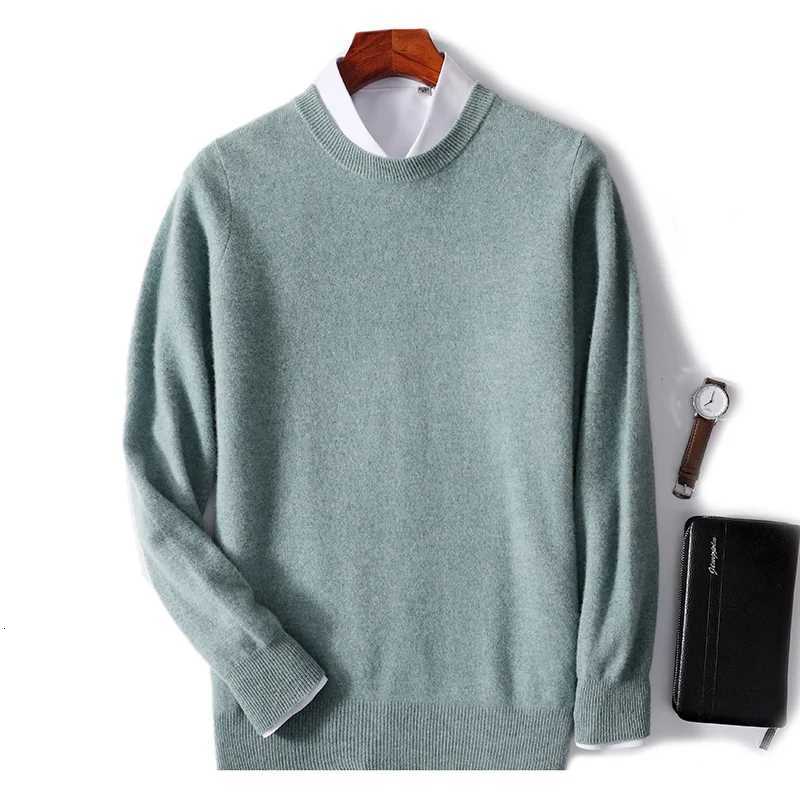 100 Pure Wool Mens ONeck Pullover Solid Large Size Loose Casual Sweater Spring and Autumn Can Be Outdoor Cashmere SweaterXJ251022