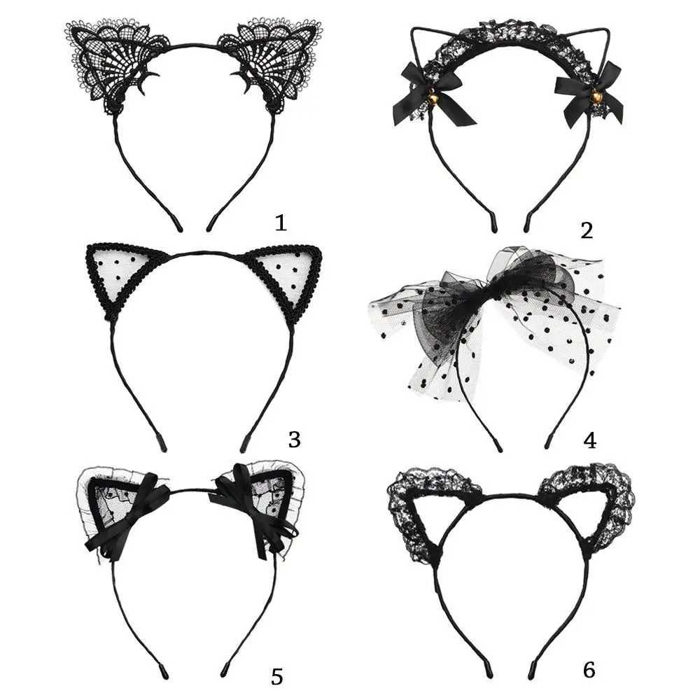 Cute Lace Cat Ears Headband Fancy Dress Hairband Women Girls Cosplay Headwear Masquerade Anime Costume Party Hair Accessories V251022