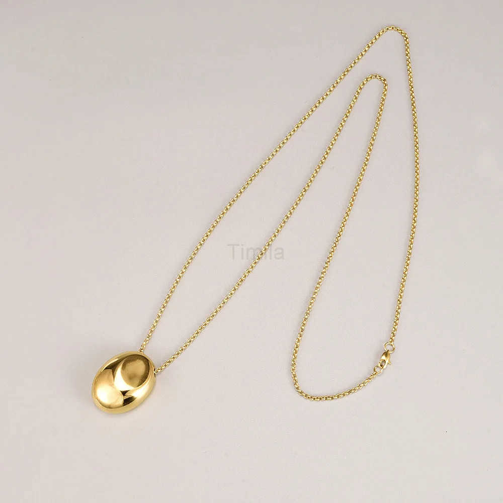 L248 Water Drop Geometric Personality Minimalist Light Luxury Sweater Chain Necklace Stainless Steel Jewelry U251022