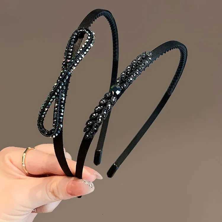 New in Korean style Hair bands accessories minimalist rhinestone bows hoop headband hair woman anti slip teeth girls headbands V251022