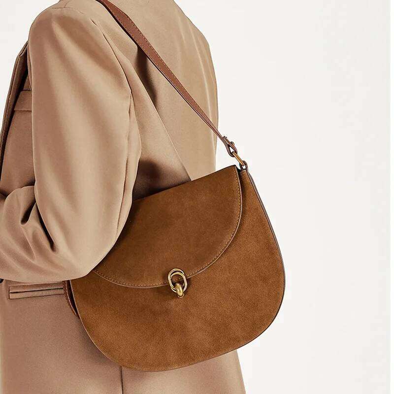 Women Forsted Cow Leather Underarm Female Saddle Commuter Shoulder For Ladies Retro Crossbody Bag Designer Tote Handbag Suotong1022