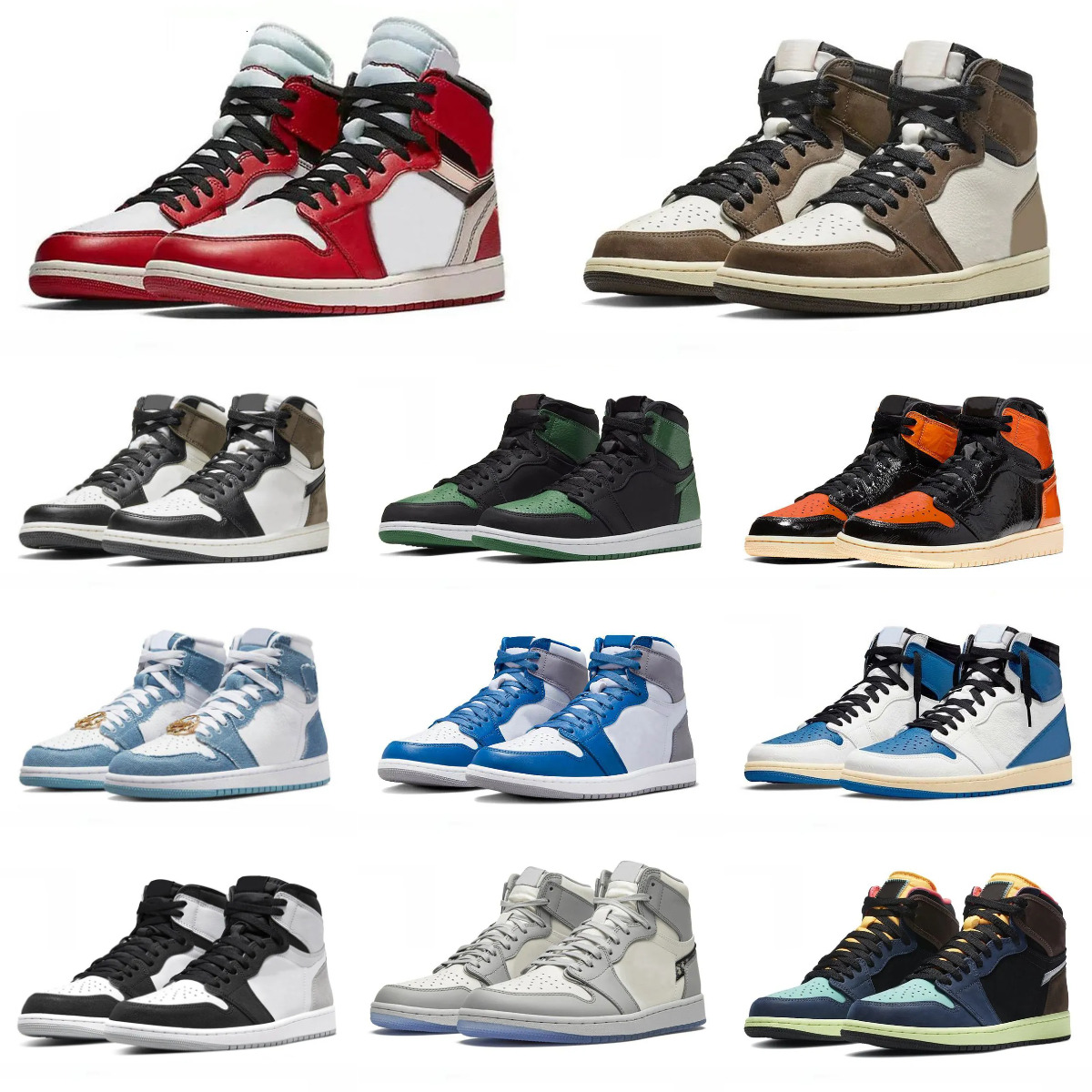 Jump Mans J1 1 Sports Basketball Shoes Trainers 1S Women High Low Chicago Reverse TS True Turbo Blue Pine Green Retroes Casual Shoe DARK Mocha OG Denim Outdoor Sneakers