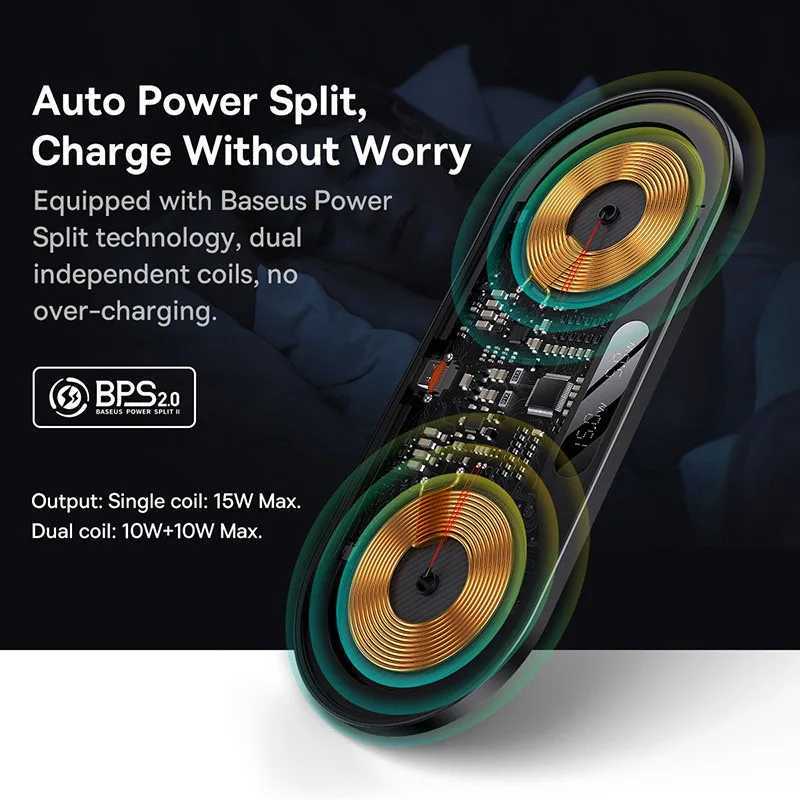 Baseus 20W Dual Wireless Chargers for iPhone 15 14 Airpod Pro Fast Qi Wireless Charger for 12 Pro Charging Pad J251114