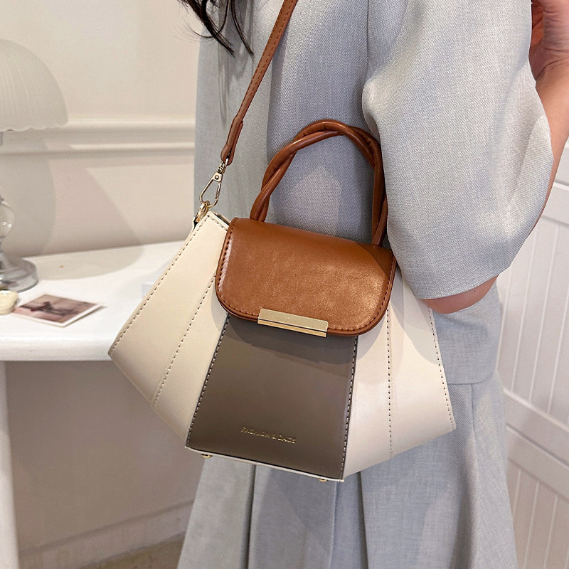 Luxury Brand Designer Bag Color-Block Handbag For Women 2023 Spring Summer Niche Design Versatile Small Square Bag High-Quality Texture Shoulder Bag