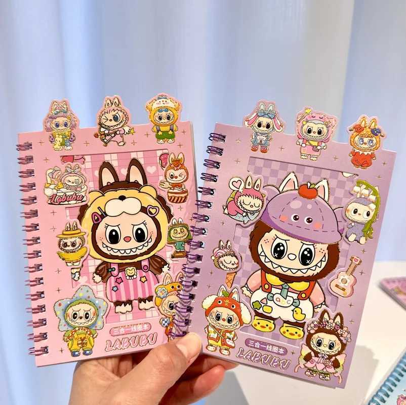 24pcs 1box Cartoon Cute Labu Booklet Coil Book Sticker Combination Book 27 Material Books ChildrenS Diy Booklet Material Gift J251022