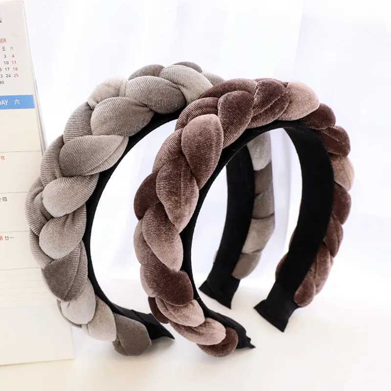 Winter Fluffy Sponge Braid Hair Accessories Women Headband Head Wrap Thickened Bathroom Washface Soft Plush Weave Headwear V251022