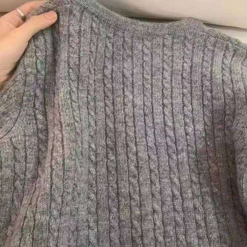 100% Cardigan Women's Twist Lazy Little Gold Button Cashmere Sweater Coat 251022