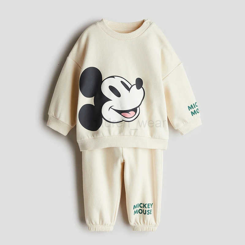 Disney 06Years Kids Long Sleeve Suit Cartoon SweatshirtsPants Fashion Casual Costume New Crewneck Hoodies Loose Trousers Twopiece H251022