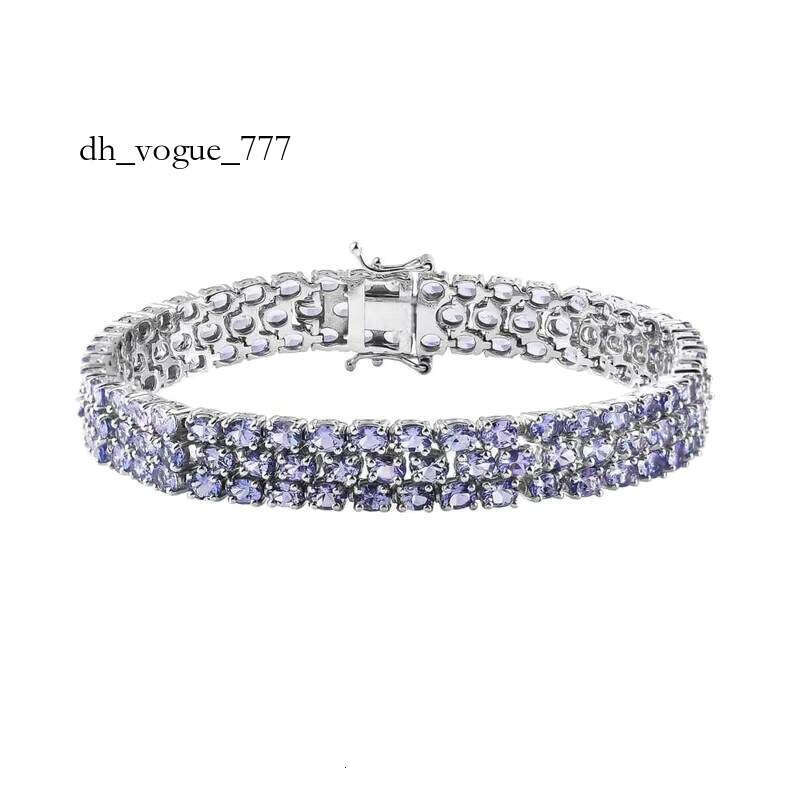 High-End Women's Three-Row Tanzanite Bracelet Sterling Sier Fashion Accessories Silicon Stone Bangle