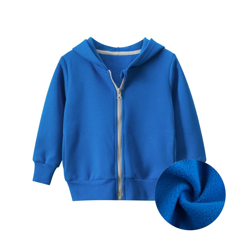Autumn Winter Solid Hoodie Clothes for Boys Girls Cotton Zipper Villus Casual Simplified Coat Sweatshirt Clothing 251021