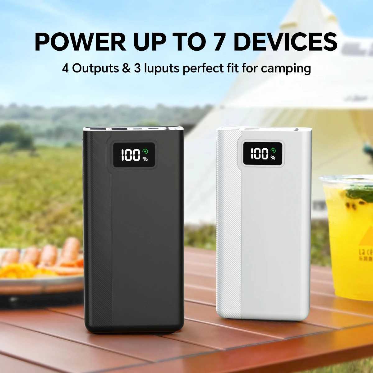 40000mAh Portable Large Capacity Mobile Power Bank 4 Outputs And 3 Inputs With LED Power Display Suitable For Most Electronic J251114