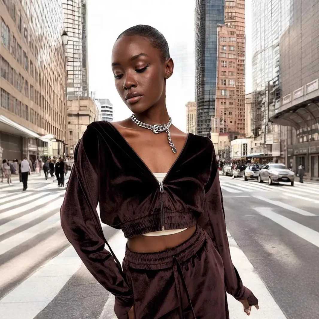 Jogger Two Piece Sets Women Pant Set Tracksuit Y2k Sweatshirts Autumn Winter Sports Elastic Waist Streetwear Pants Matching SetsT251022