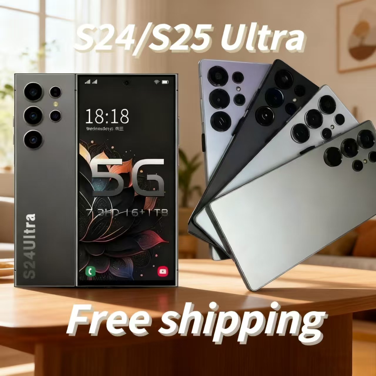 Smartphone S24 S25 Ultra 5G, écran HD 2K+120 Hz de 6,9 ​​pouces, téléobjectif 5x, Android 15