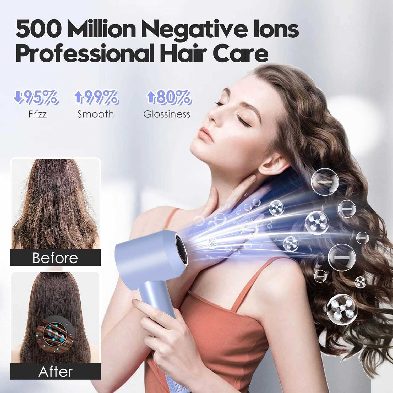 2025 New Professional Salon Hair Dryers Negative Ion Brushless Blower Dryer Smart LED High Speed Hair Dryer for Home TravelXJ251022