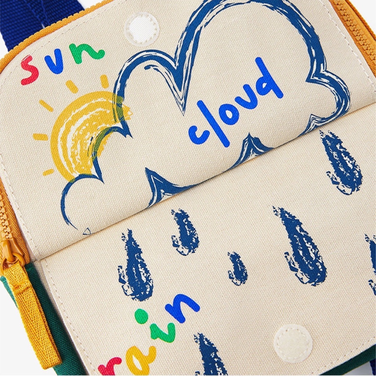 New best-selling designer children's bag, kindergarten backpack, flip cover graffiti cloud cartoon cute canvas backpack