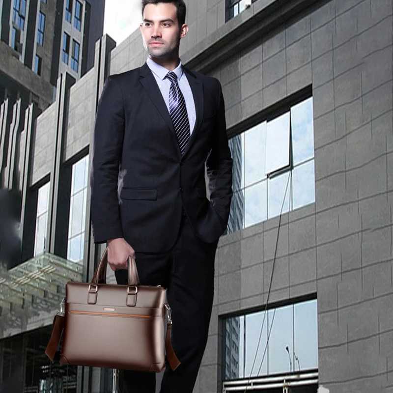 Kangaroo PU Leather Briefcases For Men Laptop Designer Document Business Tote Handbag Shoulder Square Side Porter Crossbody Bag W251022