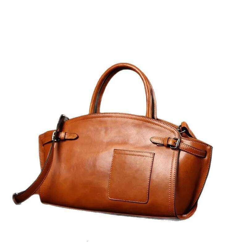 Women Genuine Leather Handbags Ladies Fashion Shell Business Shoulder Bags Designer Bolsa Feminina Top-Handle Purse Tote Suotong1022