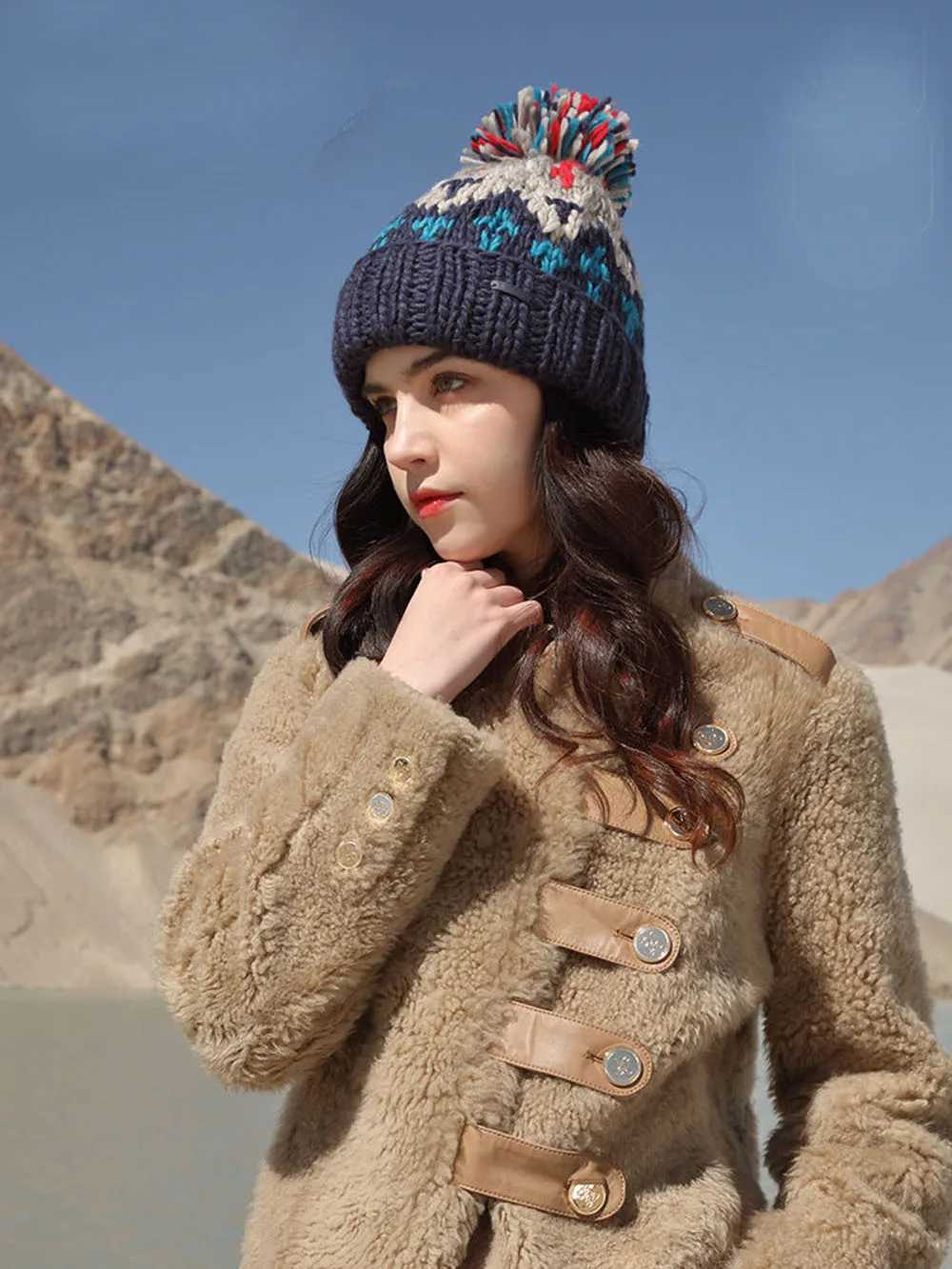 skiing Cashmere Woman Winter Hat Autumn Beanies With Pompom Warm Wool Skullies acrylic beanies winter hat for woman J251022
