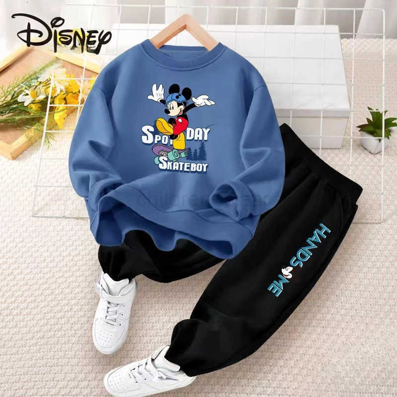 Disney Autumn Baby Girl Boy Clothes Set Children Characters Printing Sweatshirt Top and Pants Bottom 2 Piece Suit Tracksuit H251022