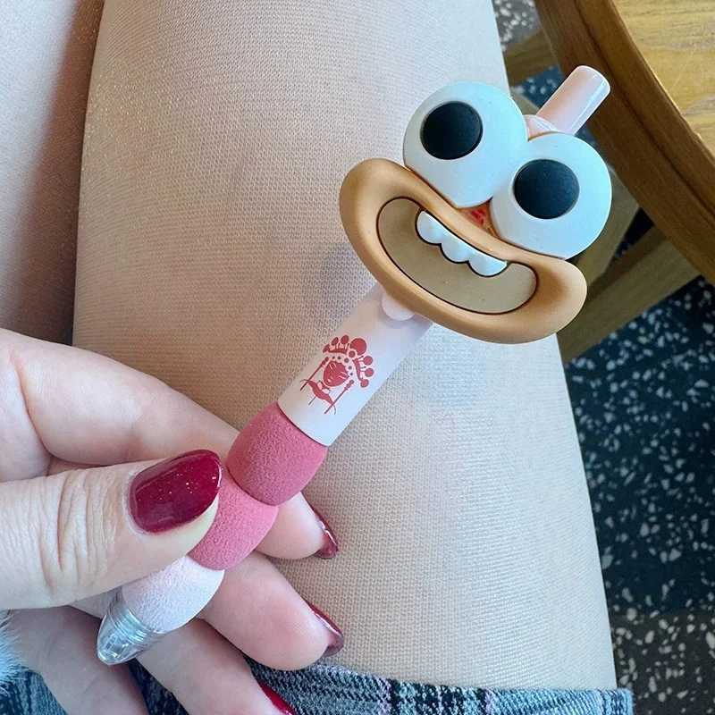 4Pcs Cute Big Mouth Big Eyes Funny Doll Black Gel Pen for School Students Or Office Use Writing Stationery Student Exam Pens J251022