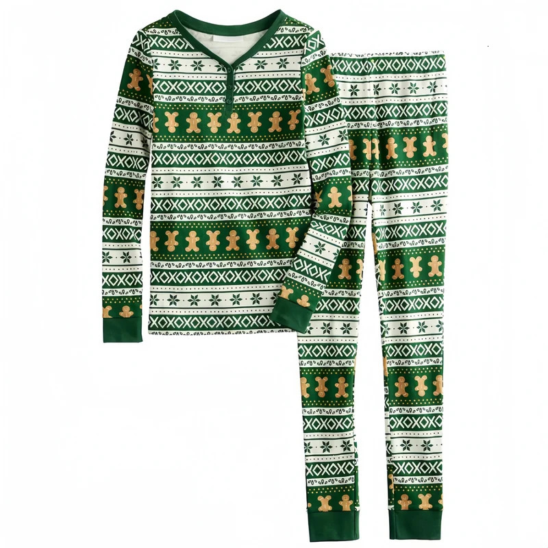 Gingerbread Man Vintage Print Christmas Pajamas Family Set 2025 Year Men Women Kids Baby Gog Clothes Xmas Home Loungewear 251021
