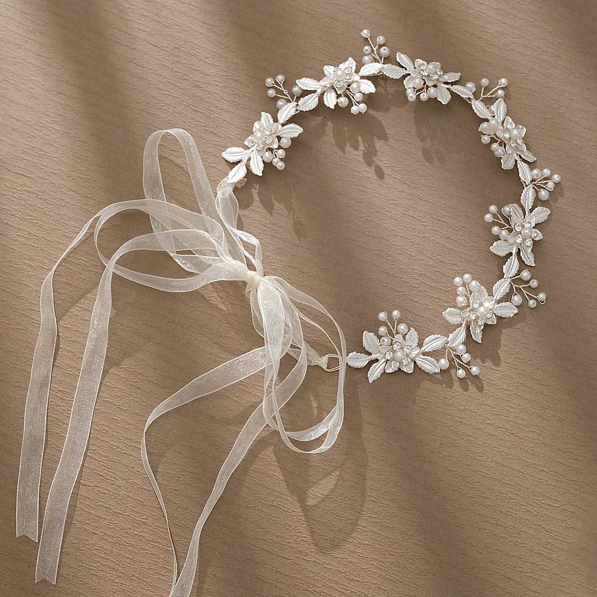 Handwork Flower Vine Headband Headmade Bride Hair Accessories Wedding Head Jewelry Headdresses For Girlfriend Bridal Headpiece V251022