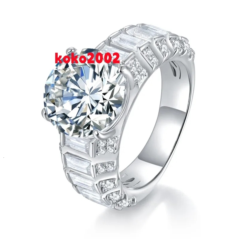 5CT Moissanite Ring New Design 925 Sterling Silver Jewelry Ring Round GRA Certified Round Brilliant Moissanite