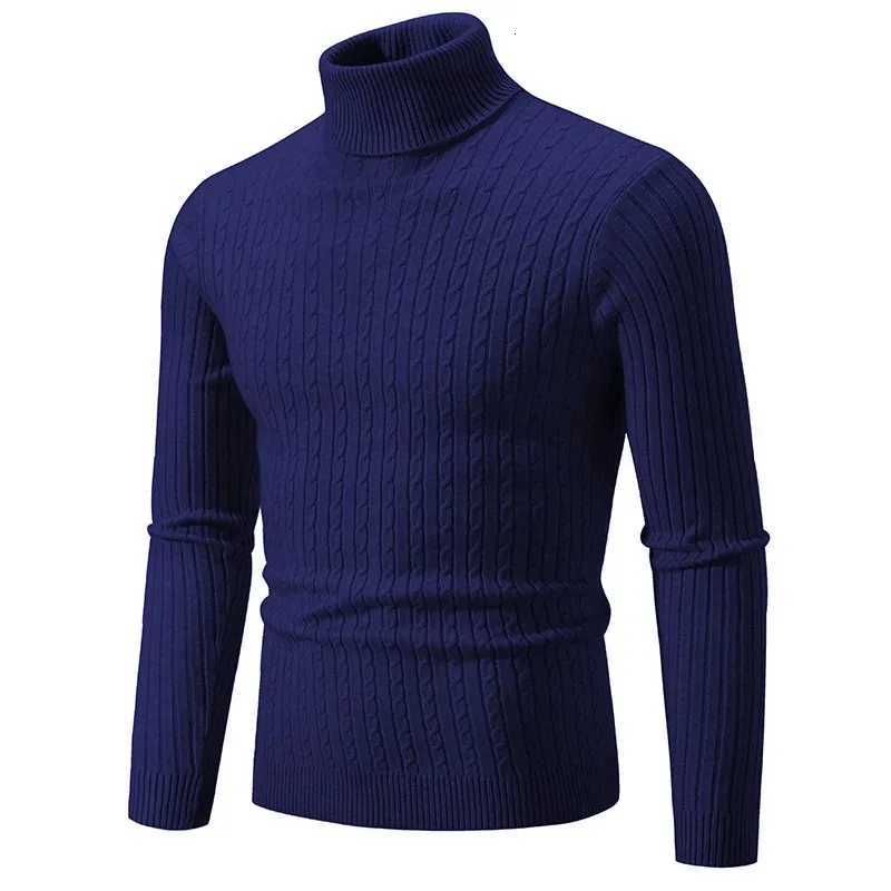 Autumn Mens High Neck Sweater Solid Color Knitted Pullover Warm Turtleneck Sweaters Woolen Mens Winter Thick Heavyweight TopsXJ251022