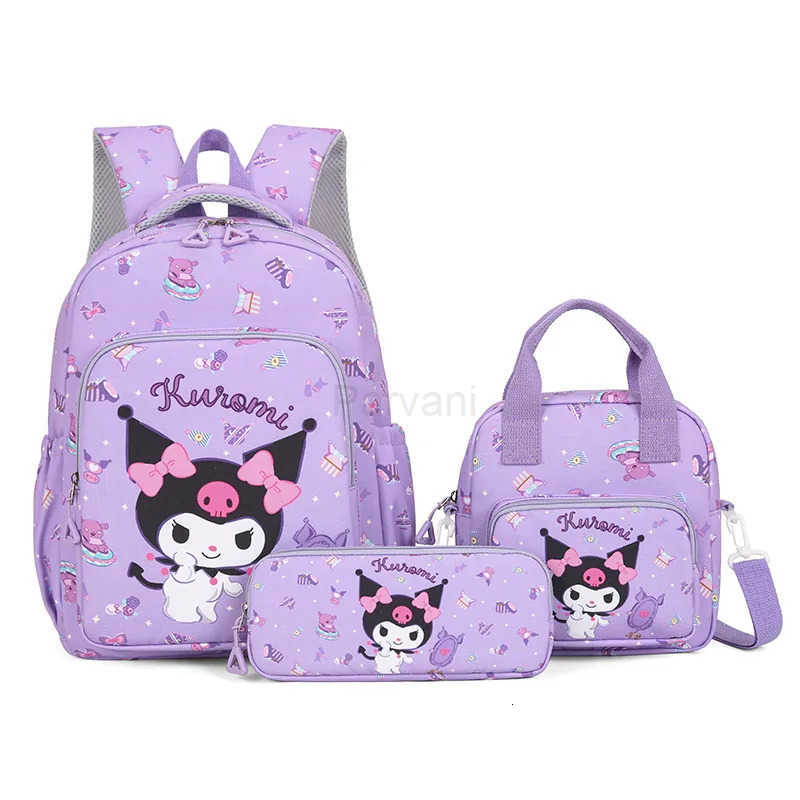 Sanrio Cute Hello Kitty Backpack Set for Girls 3 Piece kindergarten Pupil School Bag Pencil Case Kuromi for Kids 47 Years cartoon L251022