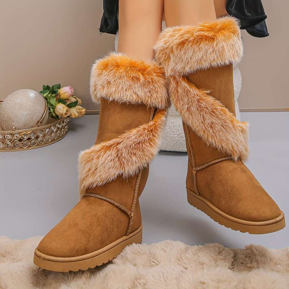 Knee-High Slip-On Closure, Soft Fabric Upper Cushioned Insole Cold Weather, Everyday Formal Events Easy-Clean Indoor/Outdoor Shoes - Perfect For Moms,