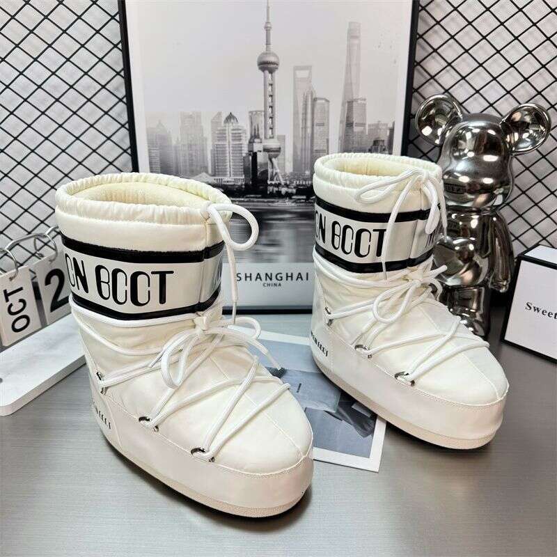 Thick-Soled Height-Increasing Waterproof Ski Moon Mid-Calf 2025 Winter New Snow Boots For Women