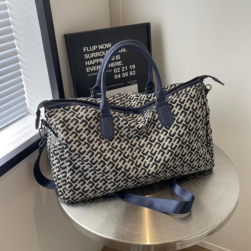 Designer Duffel Bags Women's Letter Print Tote Bag, Large Capacity Lightweight Travel Duffle, Portable Weekender Gym Bag for Short Trip and Sport