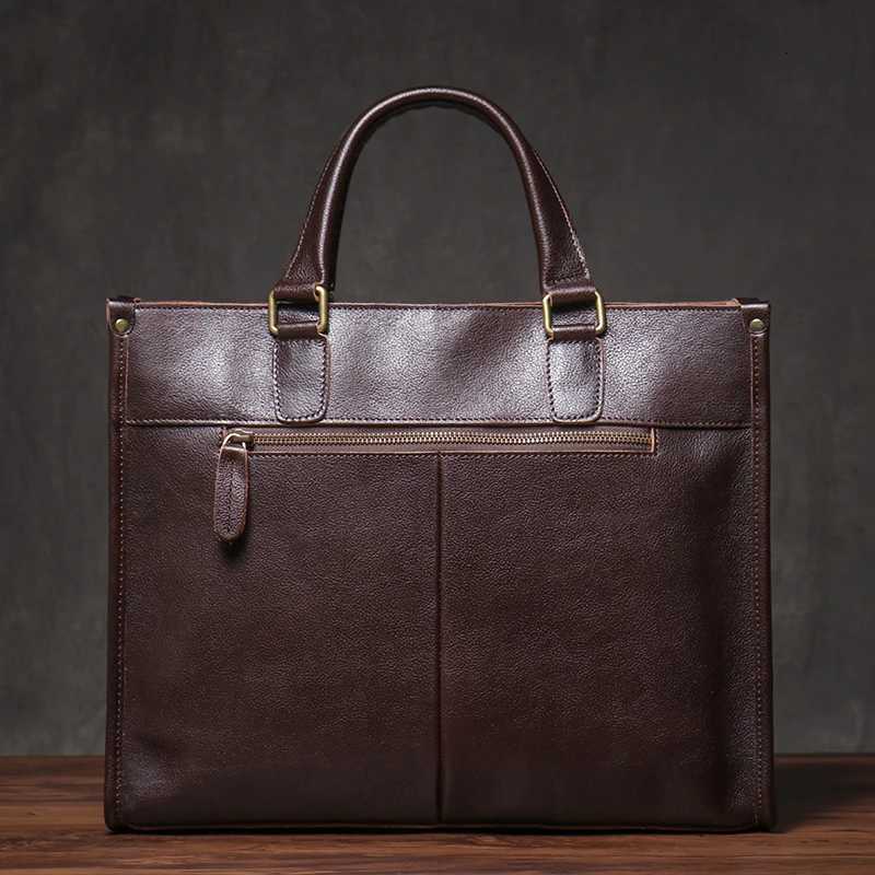 LUOKIR Deluxe Executive Briefcase Male Lawyer Handbag Business Crossbody Real Leather Portfolio Computer Bag For 14 Inch Laptop W251022