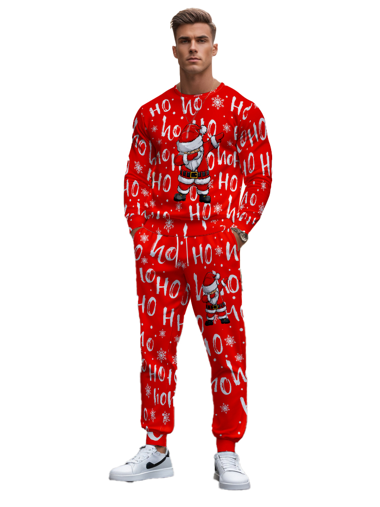 Men's Brown Knitted Cotton Blend Long Sleeve Round Neck Sweatshirt Ankle-Length Casual Outdoor Comfortable T-Shirt - YLWY00189