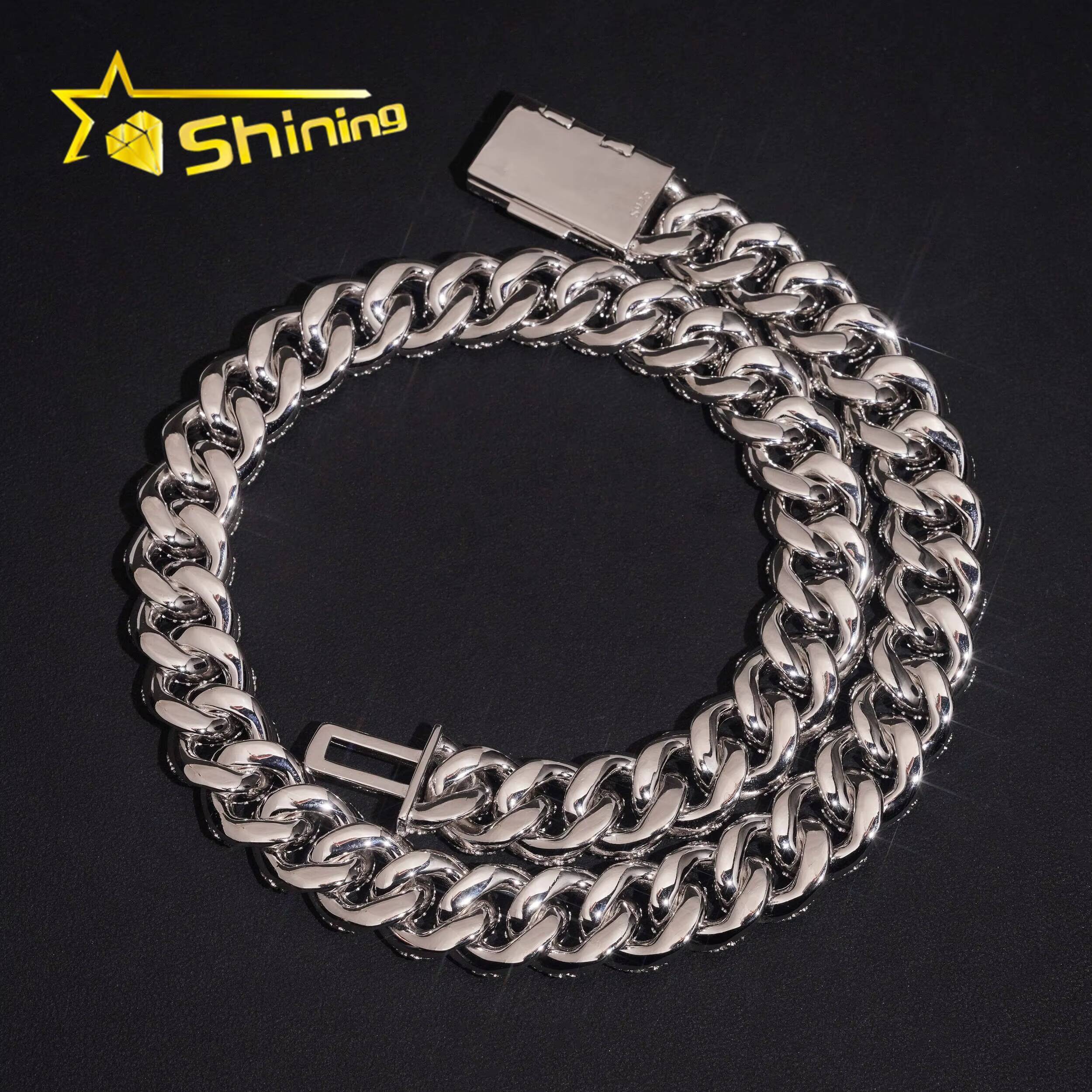 GRA Certificate Hip Hop Style High Quality Iced Out Mens 16mm Moissanite Diamond 925 Silver Cuban Lidynamic Chain