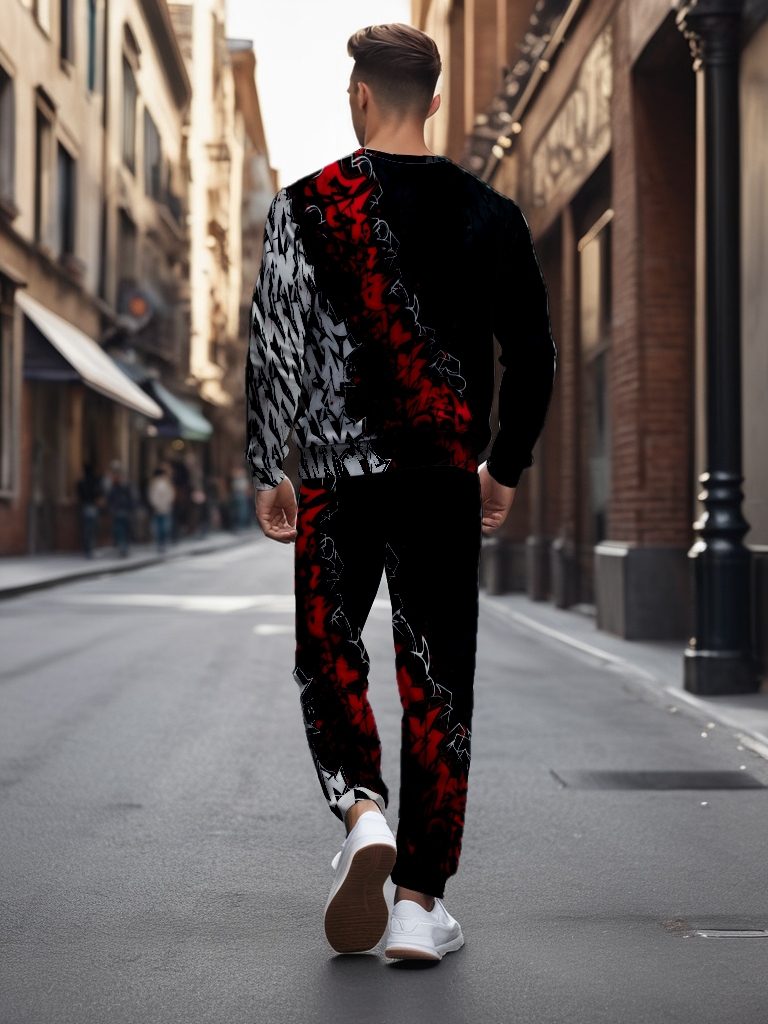 Men's Ankle-Length Knitted Cotton Blend Long Sleeve Sweatshirt Brown round Neck Casual T-Shirt Comfortable Outdoor Wear - YLWY00118