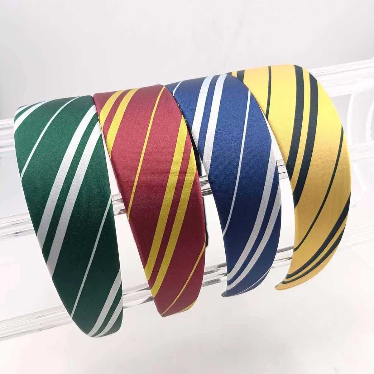 1PCS Magic College Wizard Slytherin Costume Cosplay Style Vintage Hair Hoop Striped Girls Silk Headband Accessories V251022