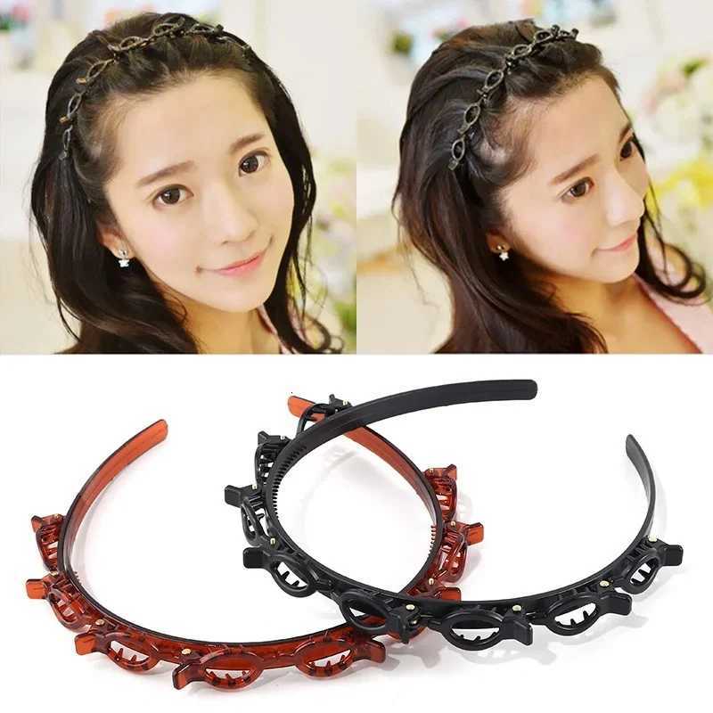 Fashionable Multilayer Hollow Braided Womens Bangs Headband Hair Clip for Hairdressing and Styling Women Girls V251022