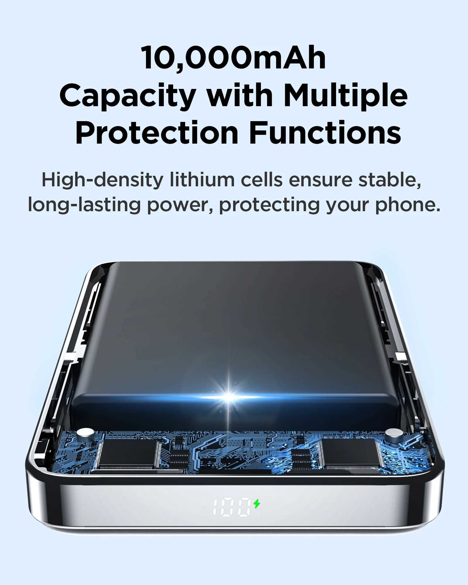 PISEN Magnetic Wireless Power Bank with Built in Stand Compatible 30W USB C Fast Charging for iPhone J251114