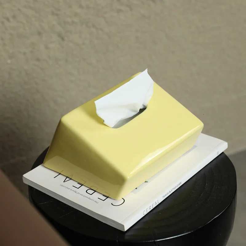 Ceramic Tissue Box Tissue Holder Modern He Accessory Napkin Organizer Pottery Organizer for LivingBathro Satisfactory Gift Y251022