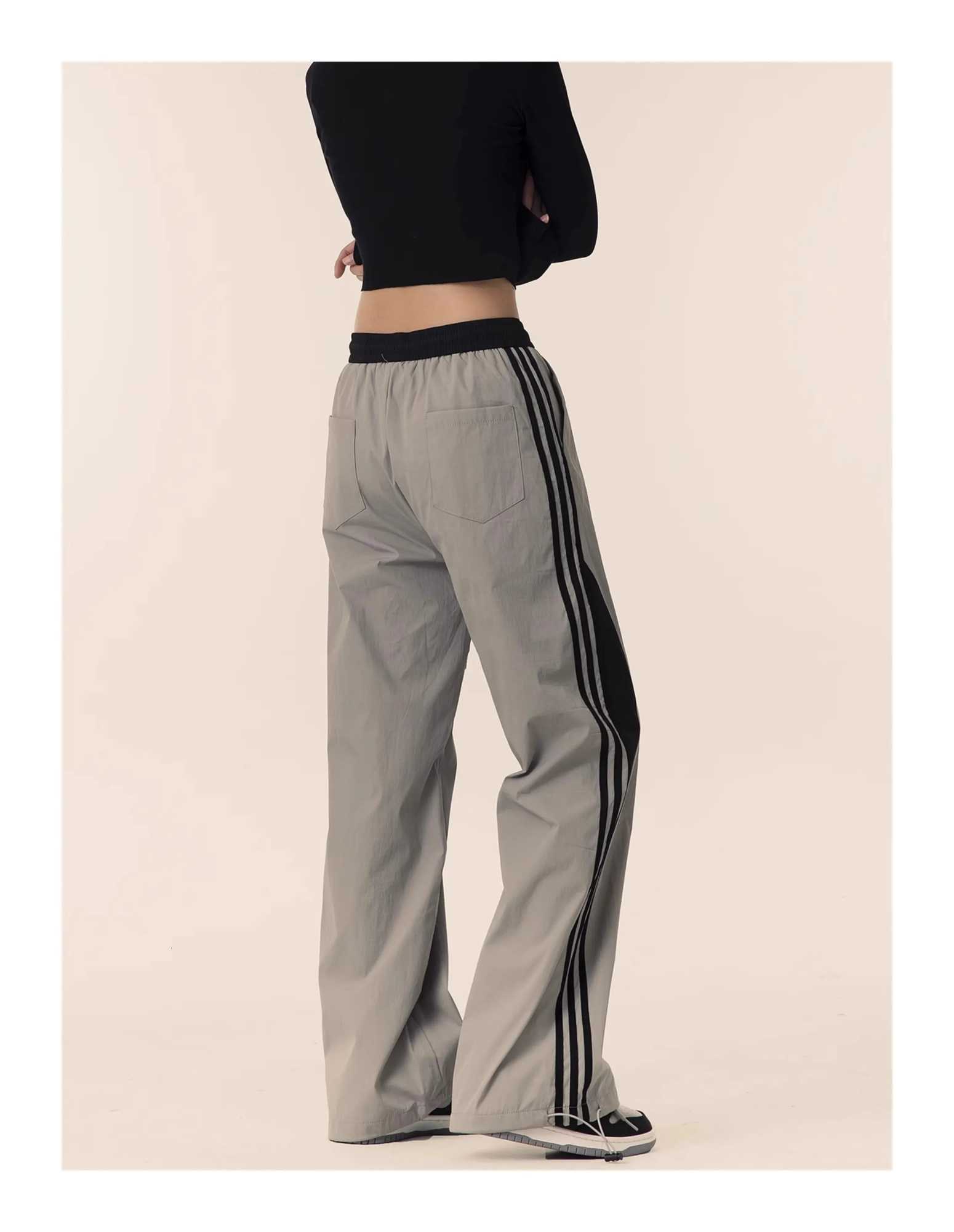 High waisted drooping casual wide leg pants 2024 new straight tube goodlooking parachute work pants womens sports pants dopamiT251022
