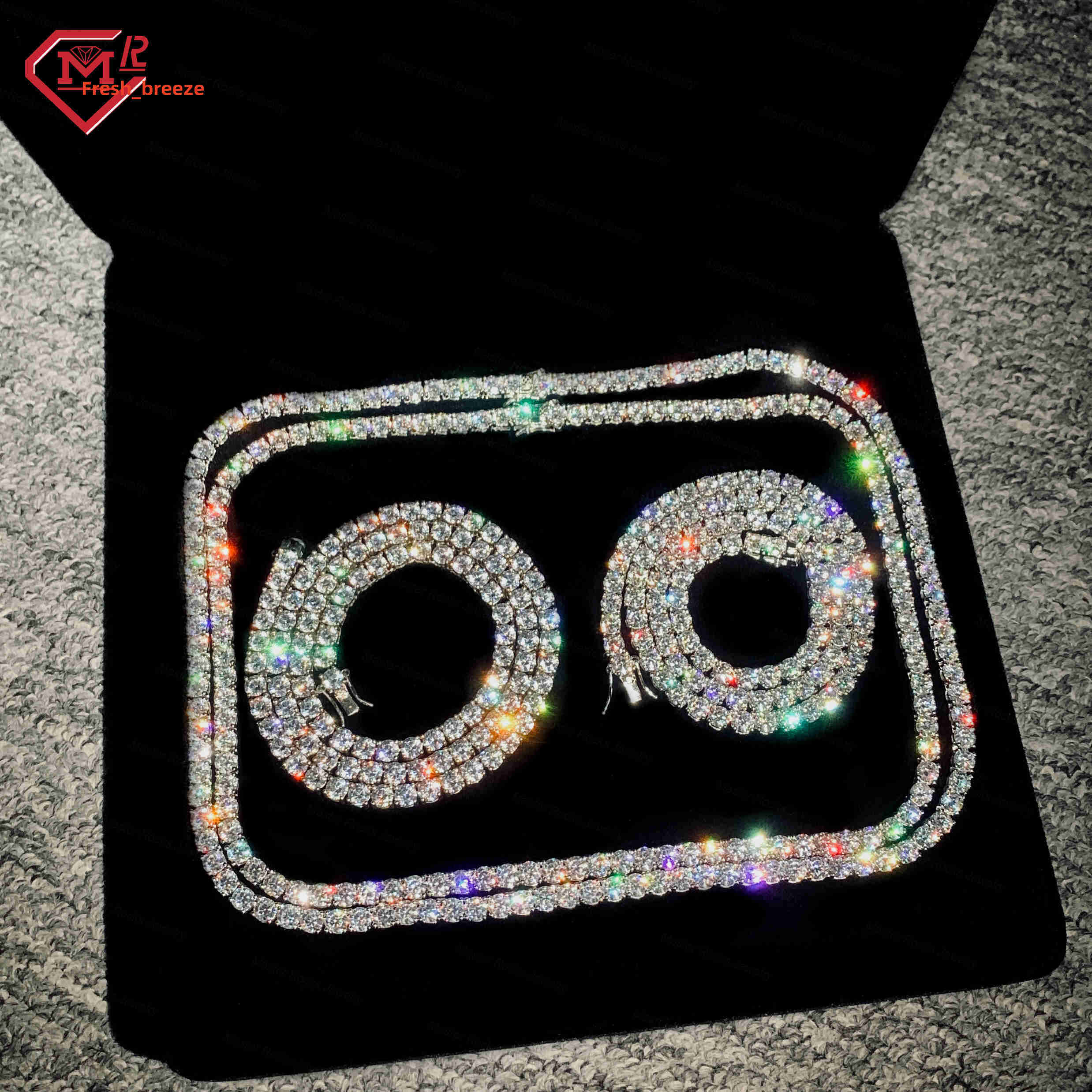 3mm 4mm 5mm 6mm Iced Out Chain Moissanite Necklace 925 Sliver Ready to Ship Moissanite Tennis Chain