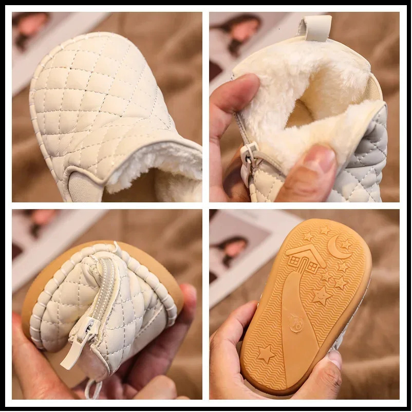 Winter Baby Girls Boys Snow Boots Warm Plush Children Outdoor Shoes Soft Sole Nonslip Infant Kids Cottonpadded 251022