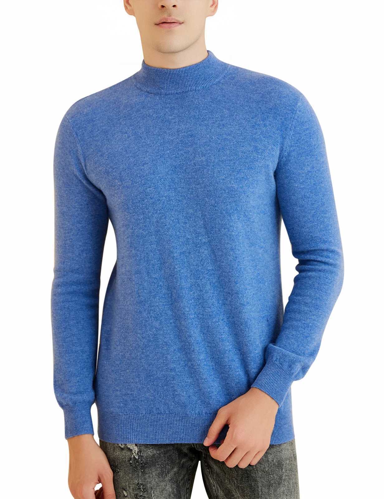 Sweater for Men 100 Merino Wool Knit Sweater Fall Winter Warm Long Sleeve Mock Neck Knit Pullovers Male Korean Luxury ClothingXJ251022