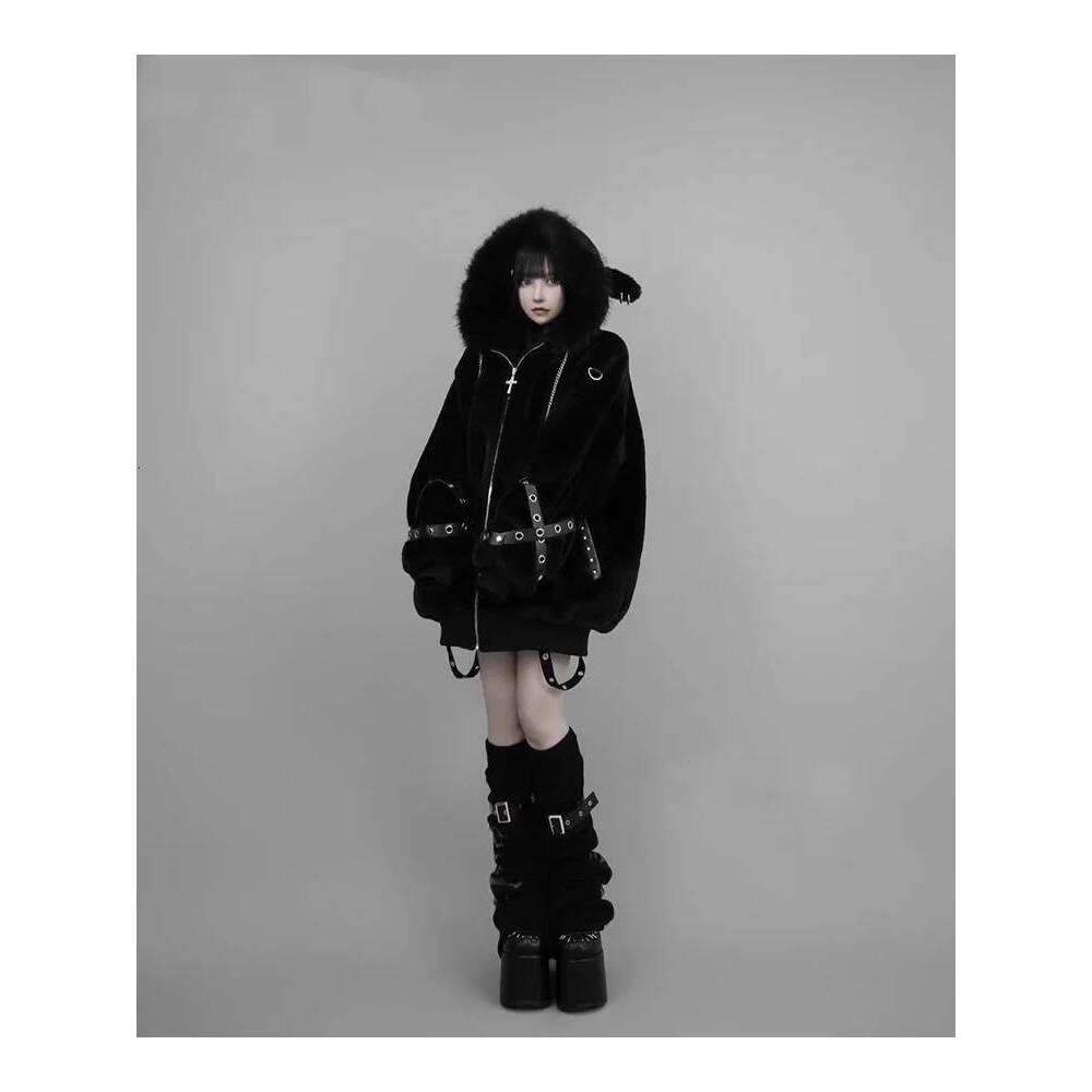 Mauroicardi Autumn Winter Oversized Warm Soft White Faux Fur Coat Women with Hood Haruku Fashion Fluffy Jacket Streetwear 2025