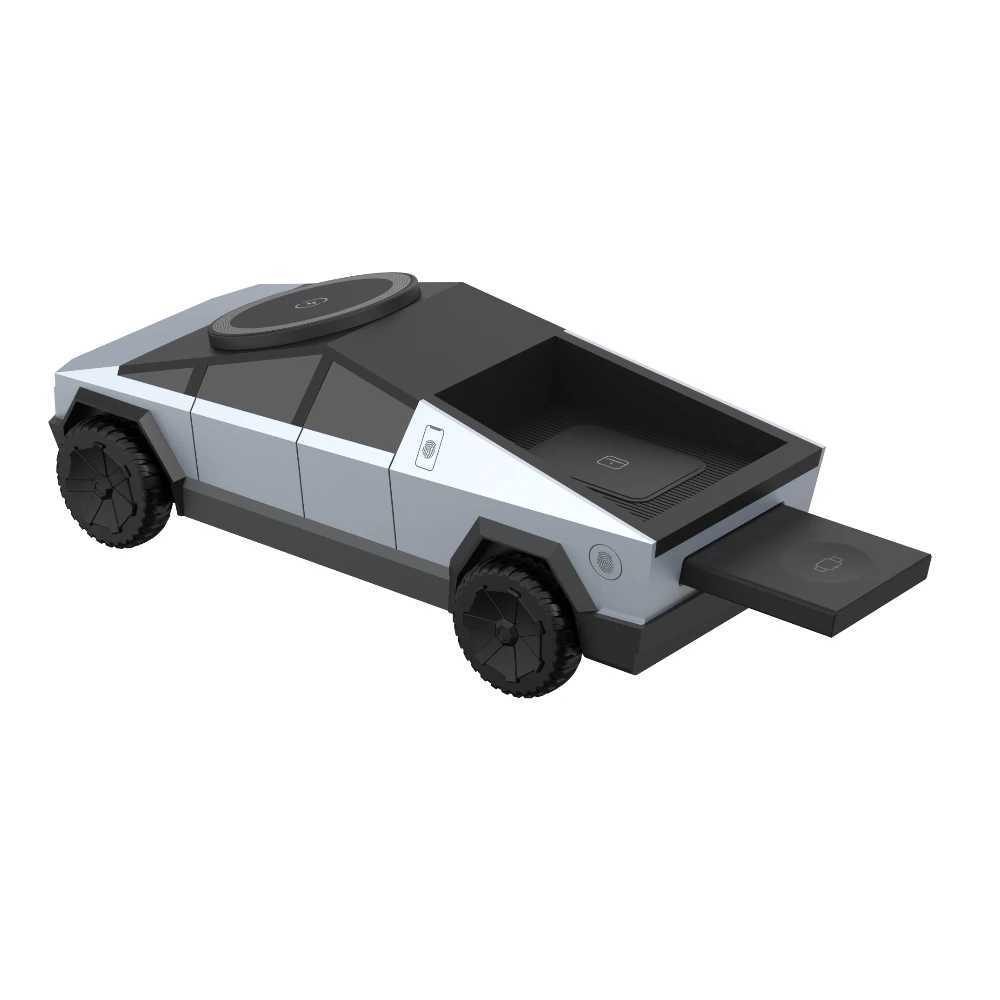 Multifunctional Magnetic Wireless Charger Car 3in1 Motorized Rotation Fast Phone Charger Gift Bedroom Cool Decoration J251114